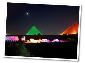 ギザ３大ピラミッド 音と光のショー