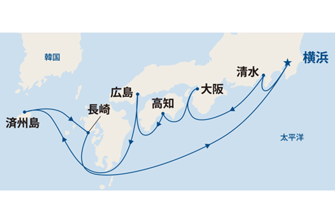 ダイヤモンド・プリンセス航路図