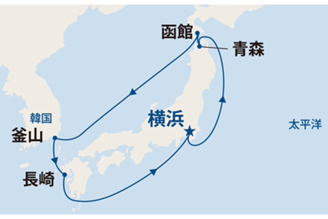 ダイヤモンド・プリンセス航路図