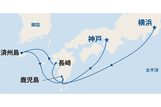 ダイヤモンド・プリンセス航路図