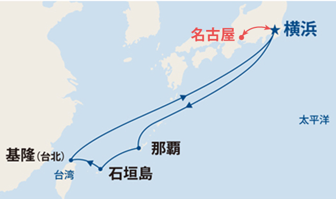 ダイヤモンド・プリンセス航路図