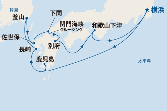 ダイヤモンド・プリンセス航路図