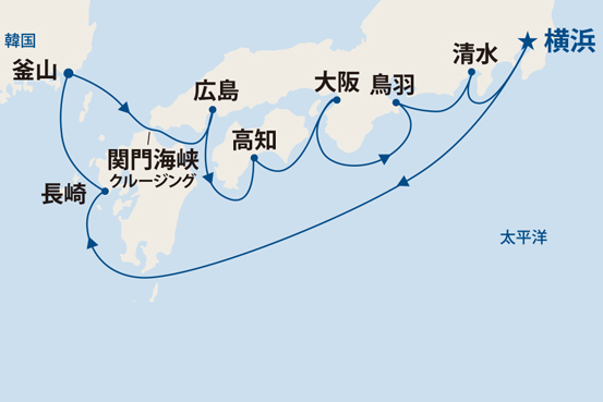 ダイヤモンド・プリンセス航路図