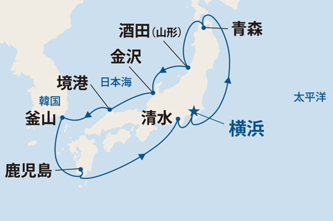 ダイヤモンド・プリンセス航路図