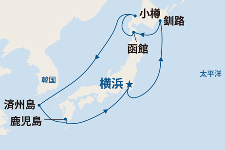 ダイヤモンド・プリンセス航路図