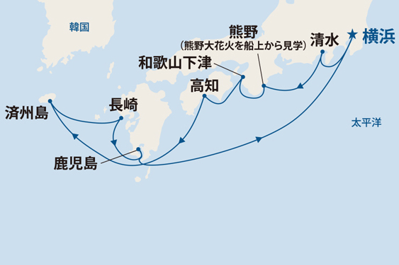 ダイヤモンド・プリンセス航路図