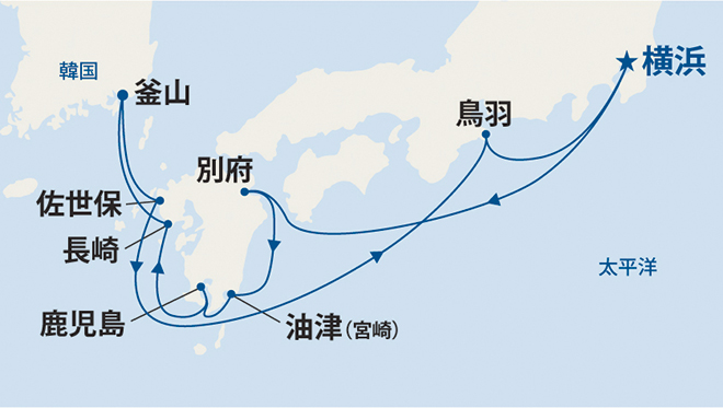 ダイヤモンド・プリンセス航路図