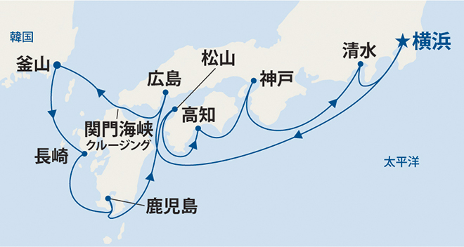 ダイヤモンド・プリンセス航路図