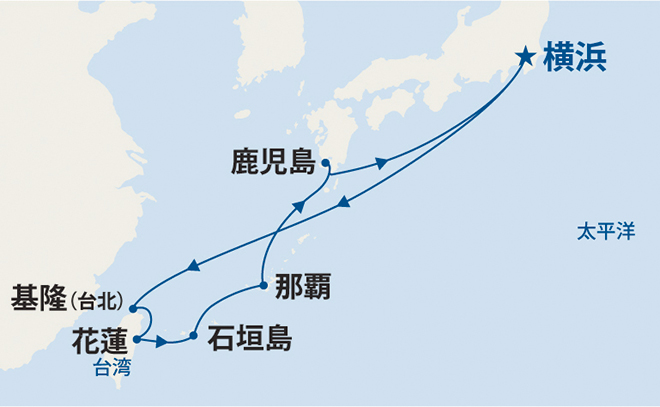 ダイヤモンド・プリンセス航路図