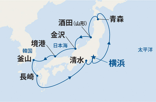 ダイヤモンド・プリンセス航路図