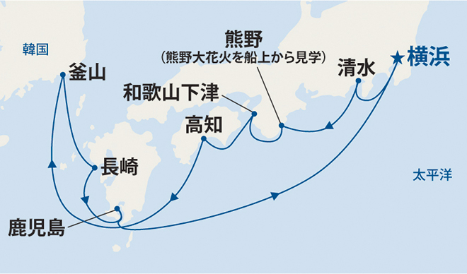 ダイヤモンド・プリンセス航路図