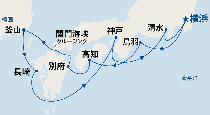 ダイヤモンド・プリンセス航路図