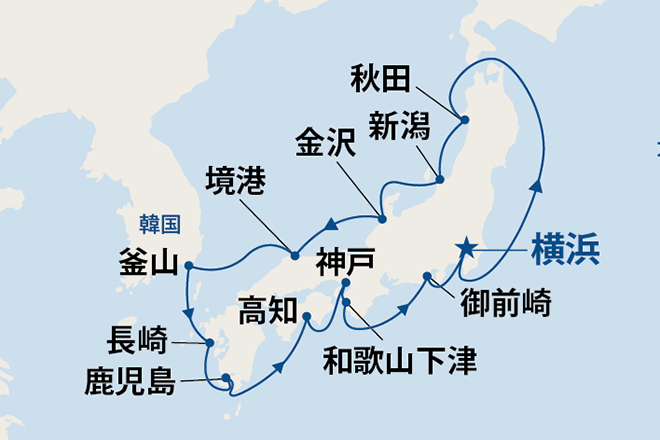 ダイヤモンド・プリンセス航路図