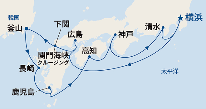 ダイヤモンド・プリンセス航路図