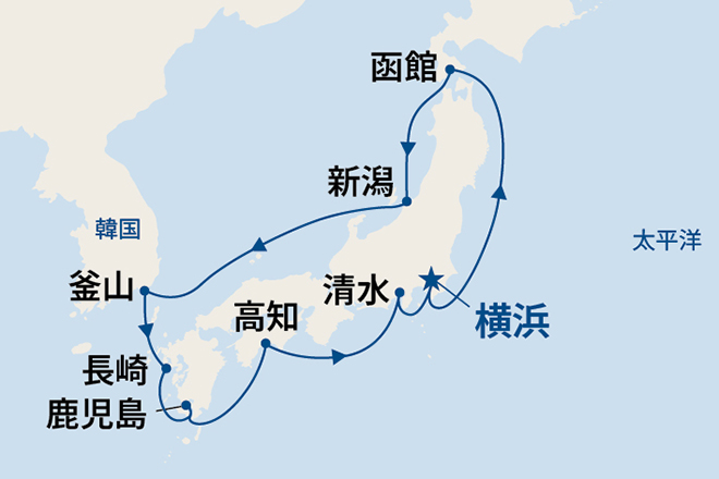 ダイヤモンド・プリンセス航路図