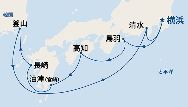 ダイヤモンド・プリンセス航路図