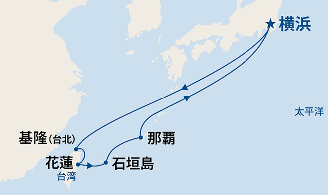 ダイヤモンド・プリンセス航路図