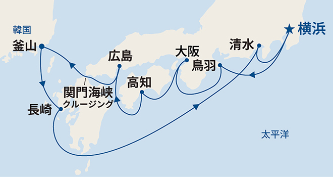 ダイヤモンド・プリンセス航路図