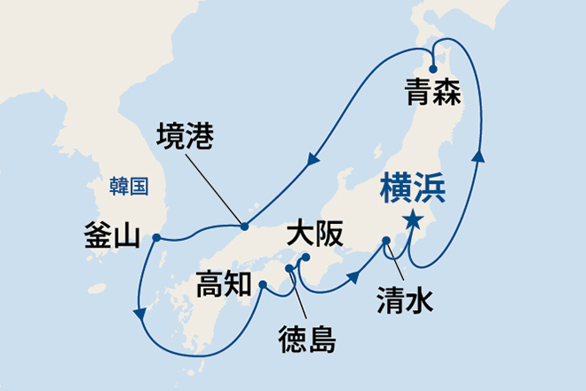 ダイヤモンド・プリンセス航路図