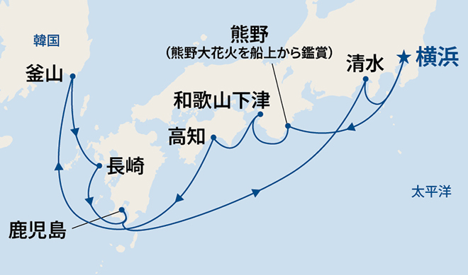 ダイヤモンド・プリンセス航路図
