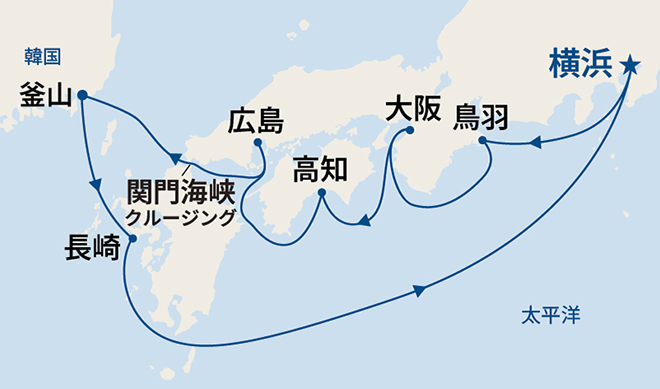 ダイヤモンド・プリンセス航路図