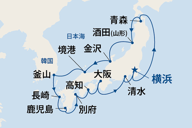 ダイヤモンド・プリンセス航路図