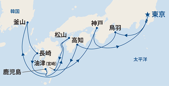 サファイア・プリンセス航路図