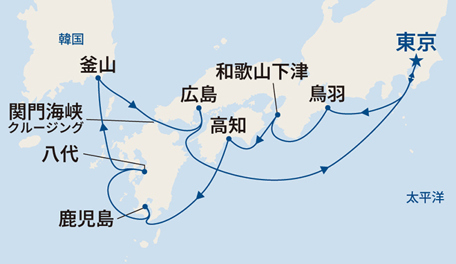 サファイア・プリンセス航路図
