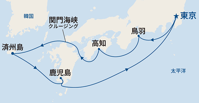 サファイア・プリンセス航路図