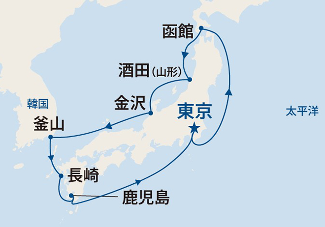 サファイア・プリンセス航路図