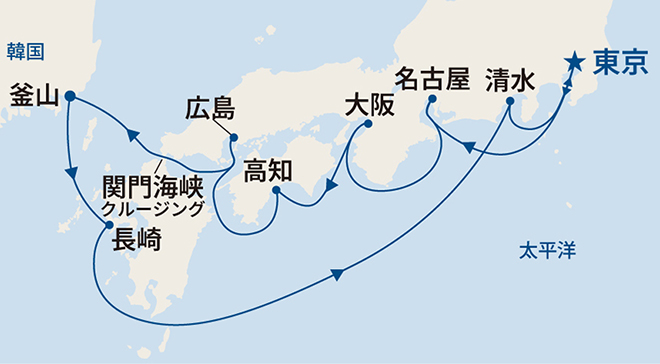 サファイア・プリンセス航路図