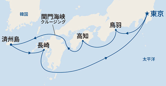 サファイア・プリンセス航路図