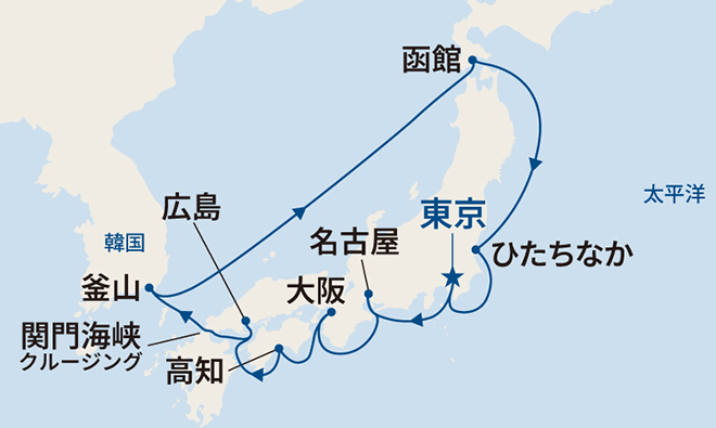 サファイア・プリンセス航路図