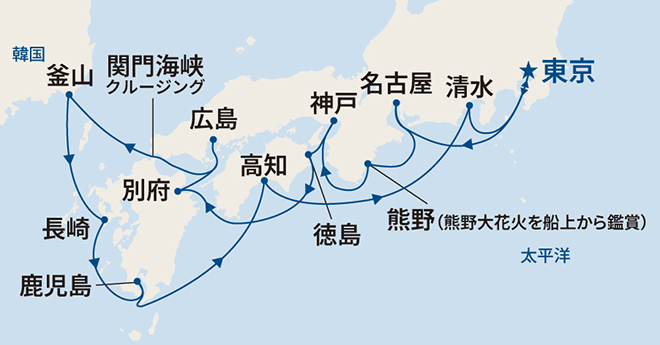 サファイア・プリンセス航路図