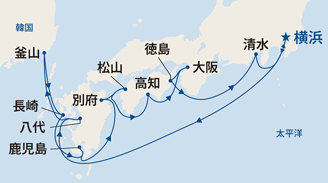 ダイヤモンド・プリンセス航路図