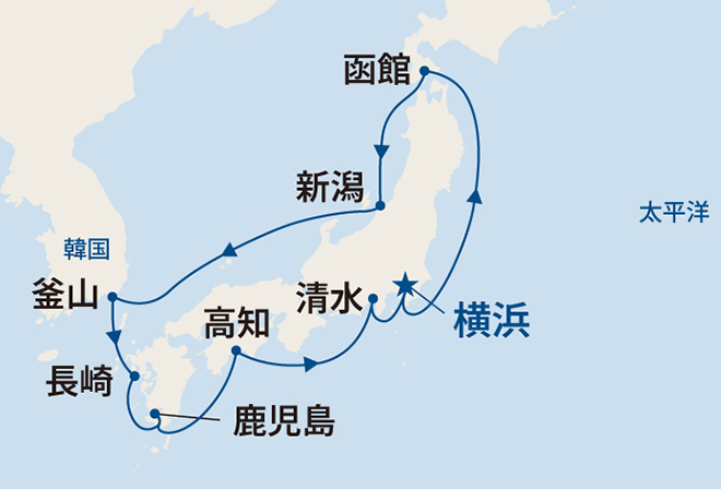 ダイヤモンド・プリンセス航路図