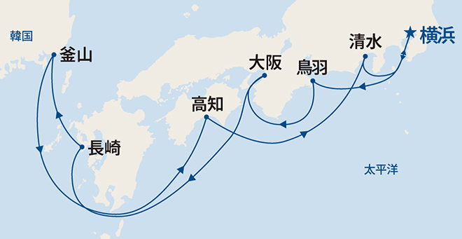 ダイヤモンド・プリンセス航路図