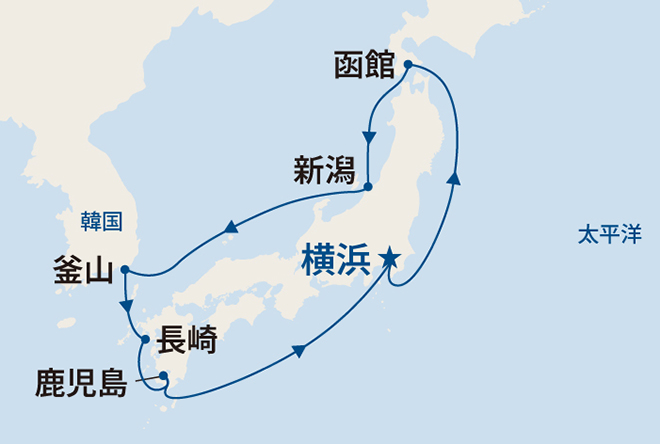 ダイヤモンド・プリンセス航路図