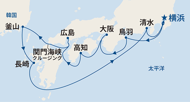 ダイヤモンド・プリンセス航路図