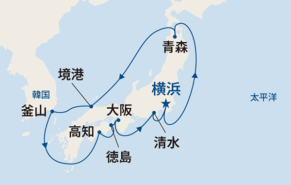 ダイヤモンド・プリンセス航路図