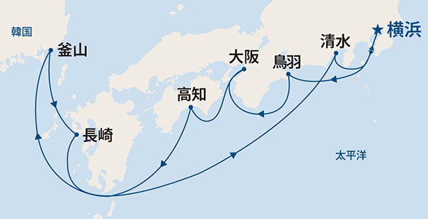 ダイヤモンド・プリンセス航路図