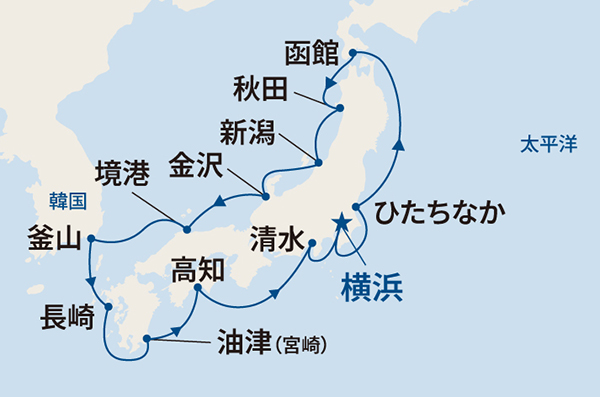 ダイヤモンド・プリンセス航路図