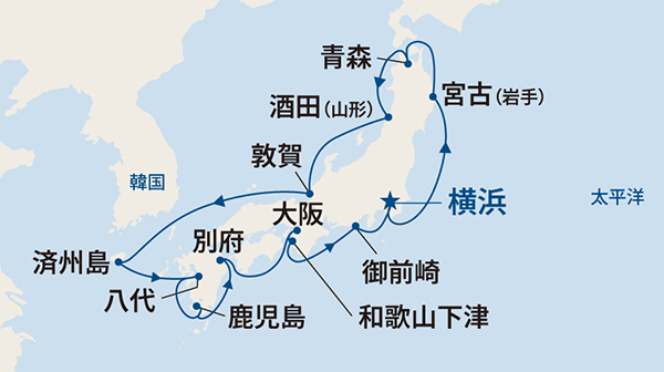 ダイヤモンド・プリンセス航路図