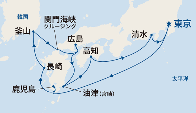 サファイア・プリンセス航路図