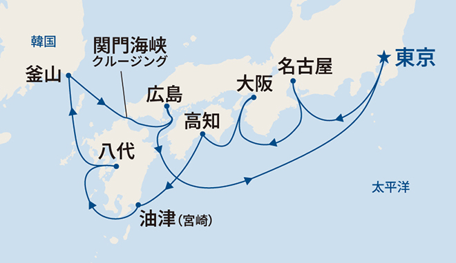 サファイア・プリンセス航路図