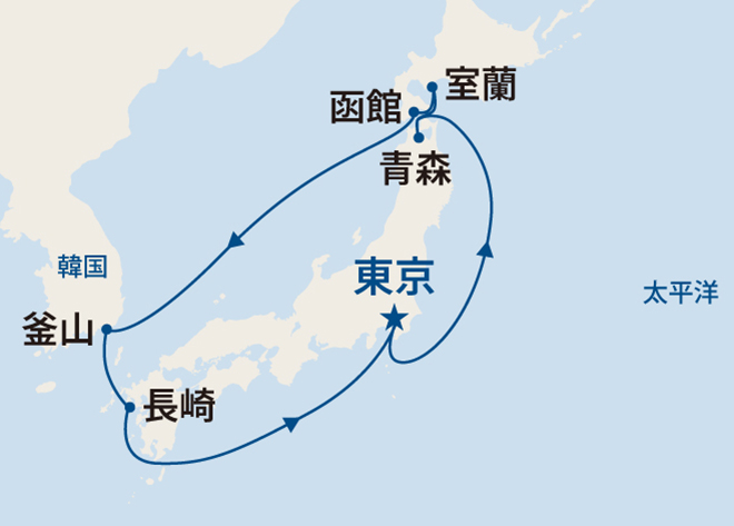 サファイア・プリンセス航路図