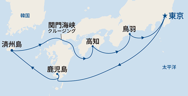 サファイア・プリンセス航路図