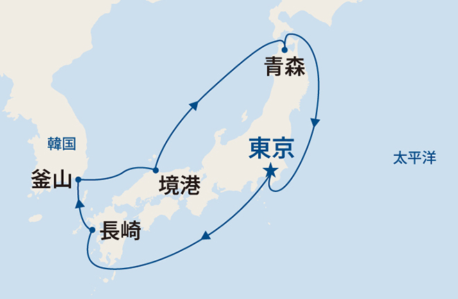 サファイア・プリンセス航路図