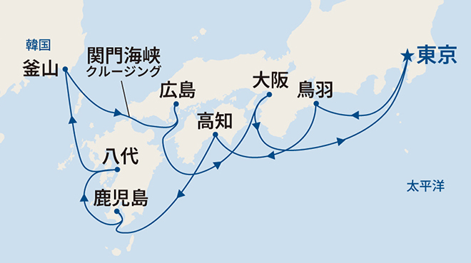サファイア・プリンセス航路図