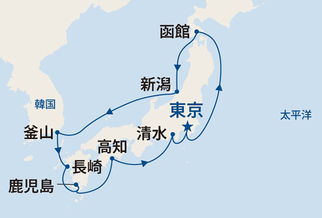 サファイア・プリンセス航路図